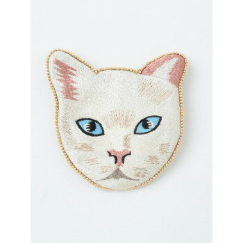 【5/15は!ポイント10倍】 東京かんかん キャット刺繍ポーチ ホワイト M42-1914WH 【5/15は!ポイント10倍】 東京かんかん キャット刺繍ポーチ ホワイト M42-1914WH