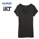 【5/25は!ポイント9倍】 グンゼ インナーTシャツ in.T クルーネック 短袖 汗取りパッド付き ブラック M YV2613P(4)