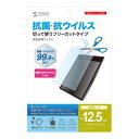 【タイムセール ポイント5倍】 サンワサプライ 12.5型まで対応フリーカットタイプ 抗菌・抗ウイルス光沢フィルム LCD-125WABVGF
