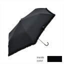 【タイムセール ポイント5倍】 ニフティカラーズ 遮光フリルミニ 晴雨兼用日傘 折傘 ブラック 2354BK
