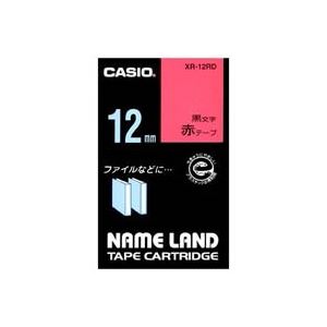 【4/16は!ポイント9倍】 (業務用5セット) CASIO カシオ ネームランド用ラベルテープ (幅:12mm) XR-12RD 赤に黒文字
