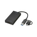 【タイムセール ポイント5倍】 サンワサプライ USB A/Type-C両対応HDMIディスプレイアダプタ(4K/30Hz対応) USB-CVU3HD4
