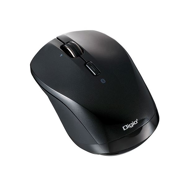 【タイムセール ポイント5倍】 Digio デジオ 高速スクロールホイール搭載「神速」シリーズ 小型Bluetooth静音3ボタンBlueLEDマウス ブラック MUS-BKT163BK