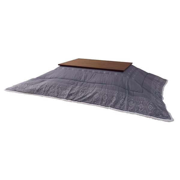 【ポイント8倍+買い回り】 薄掛けコタツ布団 長方形 グレー 約W185×D225cm〔こたつ本体別売り〕