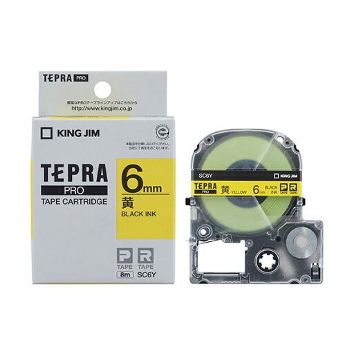 【タイムセール ポイント5倍】 (5個セット) KING JIM キングジム テプラPROテープ 6mm 黄 KJ-SC6YX5 【タイムセール ポイント5倍】 (5個セット) KING JIM キングジム テプラPROテープ 6mm 黄 KJ-SC6YX5