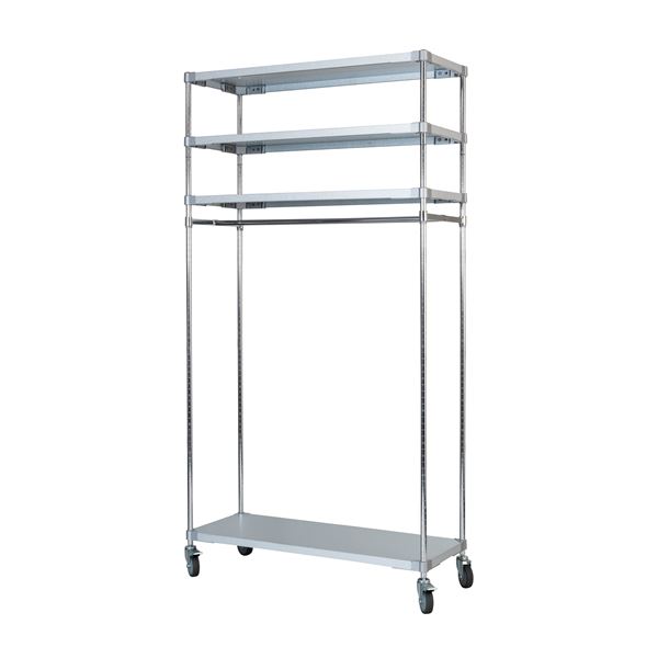 【6/19 ポイント5倍！】 ガルバシェルフハンガー46×120cm 4段・H220cm 組立式