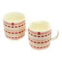 【タイムセール ポイント5倍】 iittala Sarjaton (イッタラ サルヤトン) マグカップ 360ml ティッキ レッド(赤) ペアセット ギフトボ...
