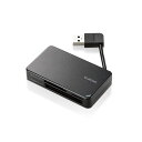 【タイムセール ポイント5倍】 (3個セット) エレコム USB3.0対応メモリカードリーダー/ケーブル収納型タイプ ブラック MR3-K303BKX3(2)