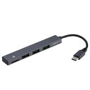 【タイムセール ポイント5倍】 Digio2 USB Type-C 極薄変換ハブ STIX 3ポート+CRW グレー COM-C2MSD113GY
