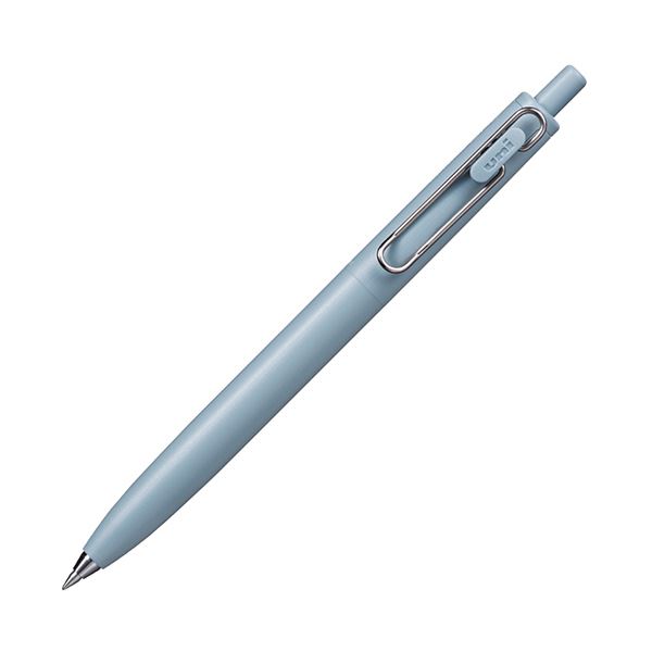  （まとめ）三菱鉛筆 ゲルインクボールペンユニボール ワンF 0.5mm 黒 (軸色：Fブルー(霜柱)) UMNSF05F.33 1セット(10本)