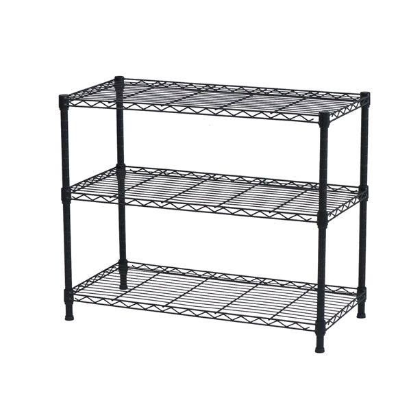 NERO19φ 3段セット 約幅75cm 奥行35cm 高さ62cm ブラック 組立品【代引不可】