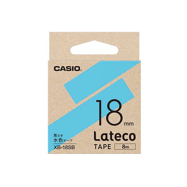 【ポイント8倍! 買いまわりで+最大10倍+SPU】 【5個セット】 カシオ計算機 Lateco 詰め替え用テープ 18mm 水色テープ 黒文字 XB-18SBX5