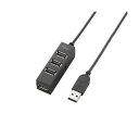 【タイムセール ポイント5倍】 (まとめ)エレコム TV用4ポートUSB2.0ハブ U2H-TV003SBK(×2セット)