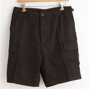 【ポイント8倍! 買いまわりで+最大10倍+SPU】 アメリカ軍 BDU カーゴショートパンツ ／迷彩服パンツ 【 Sサイズ 】 リップストップ ブラック 【 レプリカ 】 1