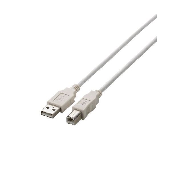 【ポイント8倍!】 (まとめ)エレコム USB2.0ケーブル U2C-BN20WH（×5セット）