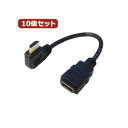 【4/20タイムセール!ポイント9倍】 変換名人 10個セット HDMI L型ケーブル延長20(右L) HDMI-CA20RLX10