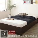 【タイムセール ポイント5倍】 〔組立設置サービス付き〕ヘッドレス 頑丈ボックス収納 ベッド シングル ダークブラウン 日本製薄型ポケットコイルマットレス付き ...