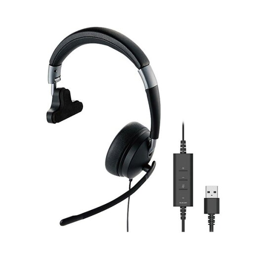 【5/10 ポイント9倍】 エレコム デュアルマイクノイズリダクション有線ヘッドセット USB 片耳 ブラック HS-HP100UNCBK 【5/10 ポイント9倍】 エレコム デュアルマイクノイズリダクション有線ヘッドセット USB 片耳 ブラック HS-HP100UNCBK