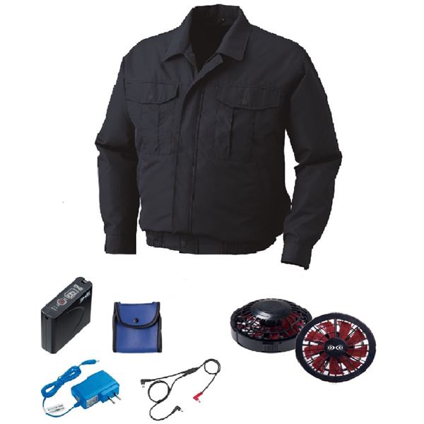 【2/12(水)定休日　ショップポイント5倍】 KU90540 空調服 R ポリエステル製 FAN2200BR・RD9261・LISUPER1セット ネイビー 4L