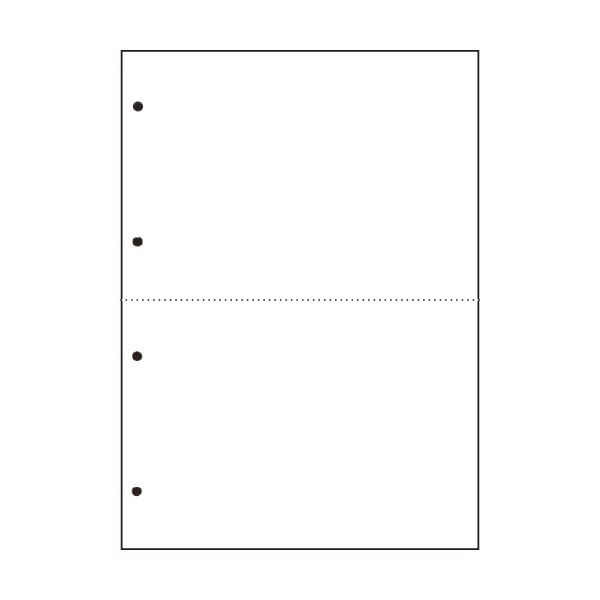 【ポイント8倍! 買いまわりで+最大10倍+SPU】 TANOSEE 汎用マルチタイププリンタ帳票 白紙 A4 2分割 4穴 1箱（2500枚：500枚×5冊）