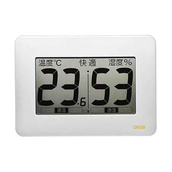 【ポイント8倍+買い回り】 (まとめ)クレセル 超大画面デジタル温湿度計CR-3000W 1個(×3セット)