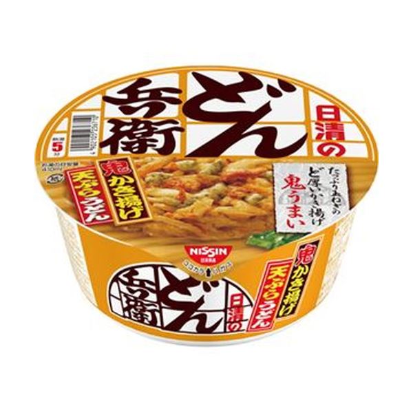 ※代引き不可※北海道、沖縄、離島の送料は別途お見積り※手配完了後はキャンセルやご返品をお受けすることは出来ません。■商品内容【ご注意事項】この商品は下記内容×4セットでお届けします。●日清のどん兵衛、かき揚げ天ぷらうどんです。■商品スペック味：かき揚げ天ぷらうどん内容量：97gカロリー：458kcal賞味期限：商品の発送時点で、賞味期限まで残り60日以上の商品をお届けします。【商品のリニューアルについて】メーカー都合により、予告なくパッケージデザインおよび仕様が変わる場合がございます。予めご了承ください。【お支払い方法について】本商品は、代引きでのお支払い不可となります。予めご了承くださいますようお願いします。■送料・配送についての注意事項●本商品の出荷目安は【1 - 5営業日　※土日・祝除く】となります。●お取り寄せ商品のため、稀にご注文入れ違い等により欠品・遅延となる場合がございます。●本商品は仕入元より配送となるため、沖縄・離島への配送はできません。[ 236710 ]