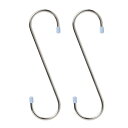 【タイムセール ポイント5倍】 (まとめ) S字フック/フリーフック (20cm 2個入) 大型 ステンレス製 頑丈 洗濯用品 園芸 ガーデニング (×48個セ...