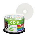  （まとめ）ハイディスク データ用CD-R700MB 52倍速 ホワイトワイドプリンタブル スピンドルケース HDCR80GP50 1パック(50枚) 