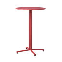【タイムセール!ショップポイント5倍】 ハイテーブル サイドテーブル 幅76cm レッド 円形 スチール アジャスター サークル カフェテーブル 組立品 リビン...