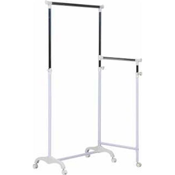 【P7倍！水曜定休41時間Pアップ】 ハンガーラック 衣類収納 約幅855mm ブラック×ホワイト 3WAY 折りたたみ式 高さ調節可能 キャスター付き スチール 組立品