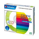 【4/30は! ポイント8倍】 (まとめ) バーベイタム データ用CD-RW700MB 4倍速 5色カラーMIX 5mmスリムケース SW80QM5V1 1パック(5枚) (×10セット)(2)