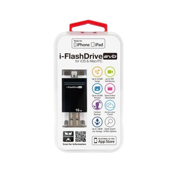 【★5倍！楽天勝利 5/27 23:59まで！】 Photofast i-FlashDrive EVO for iOS＆Mac/PC Apple社認定 LightningUSBメモリー 16GB IFDEVO16GB