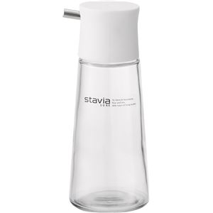 【ショップポイント5倍】 〔50個セット〕 醤油差し 調味料入れ 直径54×高さ134mm 容量140ml M ホワイト シール付き ガラス製 スタビアリュクス キッチン