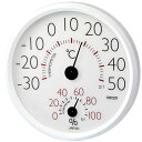【タイムセール ポイント5倍】 クレセル 日本製 温湿度計 壁掛け用 ホワイト CR-152W