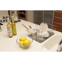 【タイムセール ポイント5倍】 水切りラック 水切りかご 約幅42×奥行28×高さ12cm ステンレス ポリプロピレン 箸立て付き 完成品 キッチン 台所