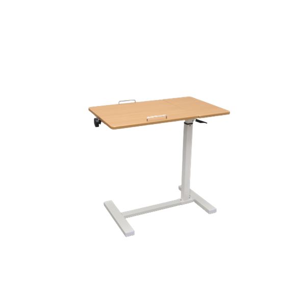 サイドテーブル 昇降式テーブル 約幅65cm ナチュラル 高さ調節 角度調整可 エアシリンダー リフトテーブル 組立品 リビング