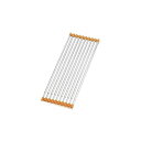 【タイムセール ポイント5倍】 水切りラック キッチン用品 幅18.5×奥行50〜90cm オレンジ KS-2777 スノコロロ WIDE ふきん スポンジ 食...
