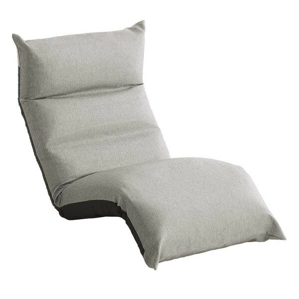 【ポイント7倍！水曜定休Pアップ】 座椅子 パーソナルチェア 約幅55cm グレー フット上下可動 リクライニング式 スチールパイプ 日本製 完成品 リビング