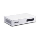 【タイムセール ポイント5倍】 (まとめ)バッファロー 10/100M対応スイッチングハブ 金属筐体 電源内蔵 5ポート ホワイト LSW4-TX-5NS/WH...