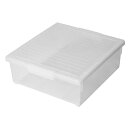 【タイムセール ポイント5倍】 DVDボックス 収納ケース 約幅42.5cm 8個セット ふた付き プラスチックケース 仕切り板・キャスター付き いれと庫ワイド...