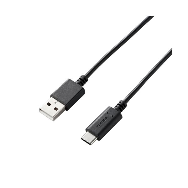 【タイムセール!ポイント7倍】 (まとめ)エレコム スマートフォン用USBケーブル/USB2.0準拠(A-C)/1.0m/ブラック MPA-AC10BK(×5セット)