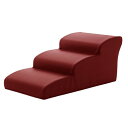 【5/1は! ポイント10倍】 ドッグステップ/ペット用品 (3段 レッド) 幅40.5cm 合皮/合成皮革張地 ウレタンフォーム 〔リビング 室内犬〕(代引不可)(4)