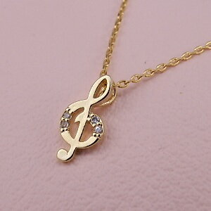 ジュエリー・アクセサリー メール便送料無料 レディース　ネックレス　ト音記号　ネックレス　ゴールド..