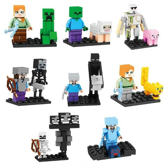 レゴ ミニフィグ マイクラ風 マインクラフト風 16体セット 互換 LEGO ミニフィギュア ブロック おもちゃ キッズ 送料無料 知育玩具 組み立て 誕プレ