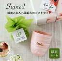 プレゼント 名入れ 湯呑み 湯呑 緑茶 【サインド・さくら湯飲み*名入れ湯飲み+緑茶】 送別会 退職祝い 実用的 誕生日 女友達 女性 男性 母親 還暦祝い おしゃれ 大人可愛い お茶 chitchat green tea 湯のみ 美濃焼