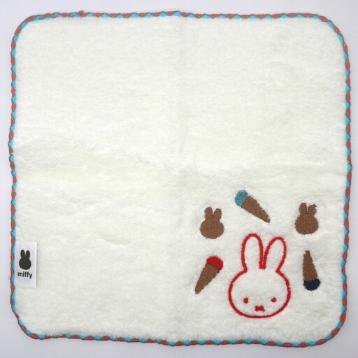 ミッフィー ふわふわ刺繍ハンカチーフ アイスクリーム アイボリー ミニタオル タオルハンカチ キャラクター ブルーナ miffy ギフト プレゼント ミッフィー ふわふわ刺繍ハンカチーフ アイスクリーム アイボリー ミニタオル タオルハンカチ キャラクター ブルーナ miffy ギフト プレゼント