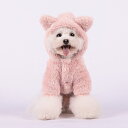モコふわ猫耳フードのパーカー★部屋着やパジャマに♪ピンクブルーホワイトSMLXLXXLペットウェア犬服小型犬中型犬用秋冬物トップス前開きボタン厚手クマ耳アウトレ...