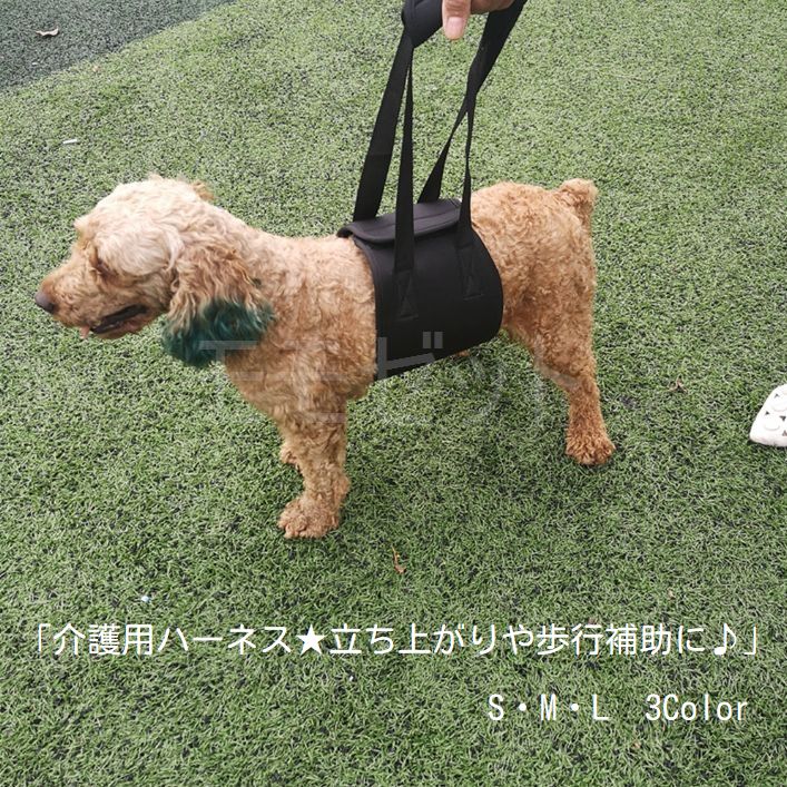 【新入荷】介護用ハーネス★立ち上がりや歩行補助に♪SML小中型犬用胴輪マジックテープ装着介護用品シニア介助歩行困難足のケガ踏ん張りアウトレット価格