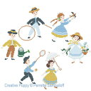 フランス 輪入クロスステッチ ペレット サモイロフ【夏に遊ぶビクトリア朝の子供たち】クロスステッチ チャート 図案 サモイロフ サモさん 可愛い 図案 子供 ギ...