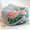 ★フランス【Pink lotus biscornu】◆ピンク蓮のビスコーニュ(ビスコルヌ)◆クロスステッチ チャート ピンクッション 図案 ファビーライリー 可...